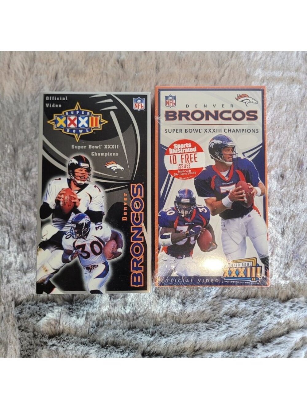 Denver Broncos Superbowl 32 & 33 Champs VHS lot of 2 John Elway NFL Football NWT